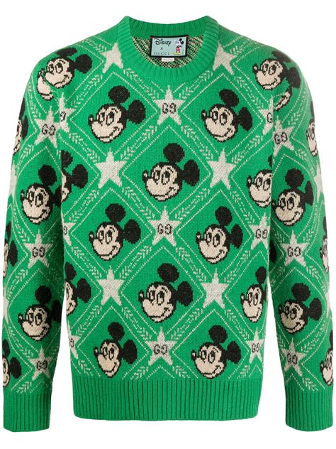 green gucci mickey mouse sweater|Gucci mickey and Minnie jumpers.